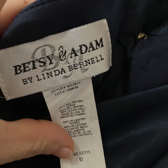 BETSY & ADAM BLUE MAXI LONG FORMAL DRESS SIZE 10 - Picture 7 of 8